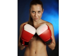 外国女拳击运动员摄影高清图片