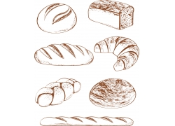 面包手绘插画